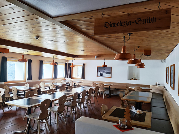 Berghaus Diavolezza, il ristorante interno