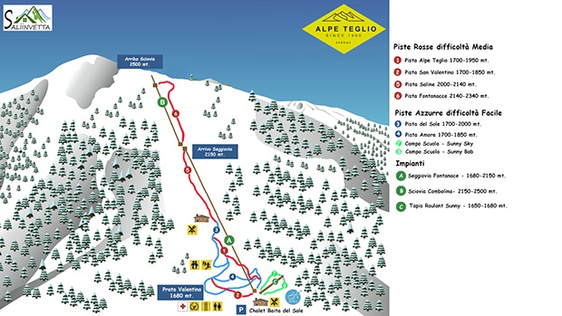 Mappa Piste Skiarea Alpe Teglio
