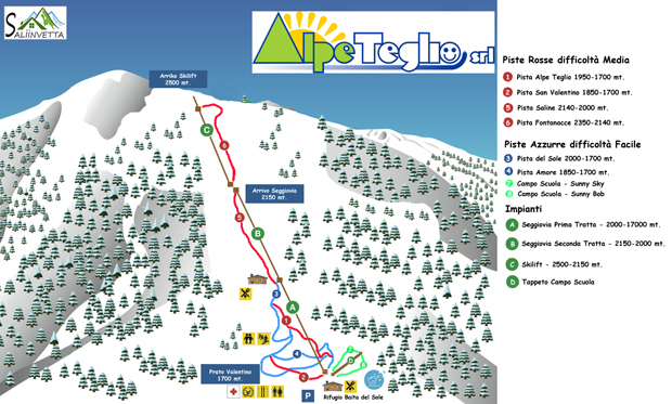 Mappa Piste Skiarea Alpe Teglio