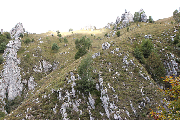 Panorama dal Sentiero dei Morti verso il Rifugio Rosalba