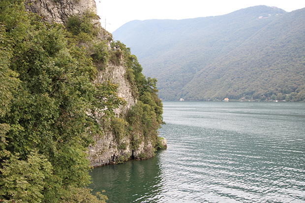 Sentiero dell'Olivo a Lugano, panorama sul Lago in zona Gandria