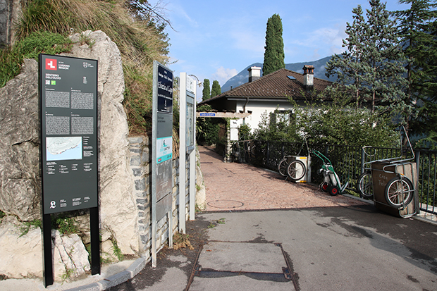 Sentiero dell'Olivo a Lugano, inizio percorso in Via Cortivo