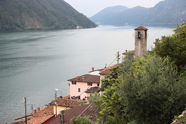 Sentiero dell'Olivo a Lugano, vista Gandria panorama