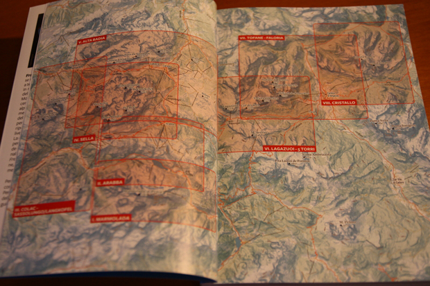 Freeride in Dolomiti - Mappa generale Aree
