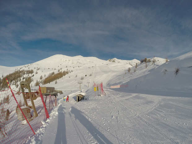 Skiarea Alpe Teglio arrivo seggiovia e vista Pista Fontanacce