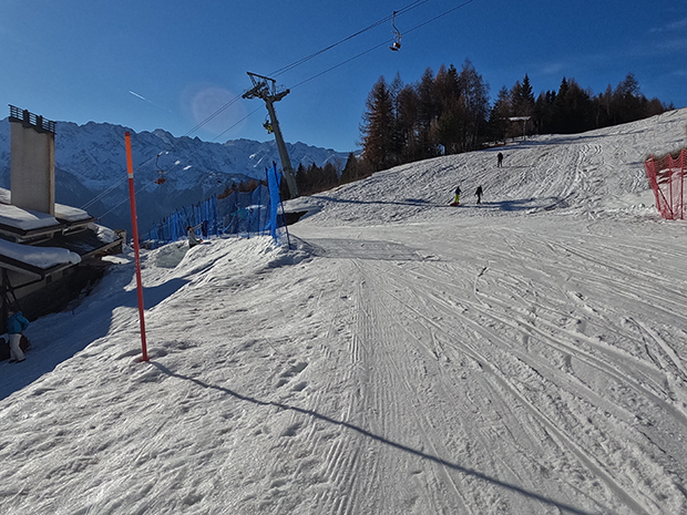 Skiarea Alpe Teglio, arrivo della Pista Rossa Alpe Teglio