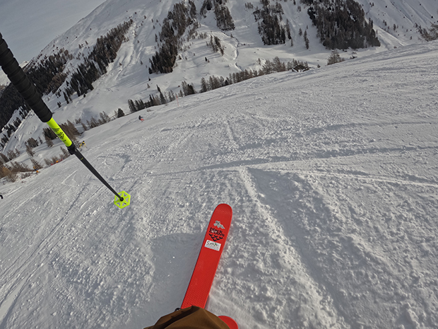 La Skiarea di Splugen, discesa lungo la pista Bodmenstafel