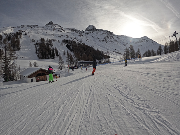 La Skiarea di Splugen, discesa verso la seggiovia Bodmenstafel