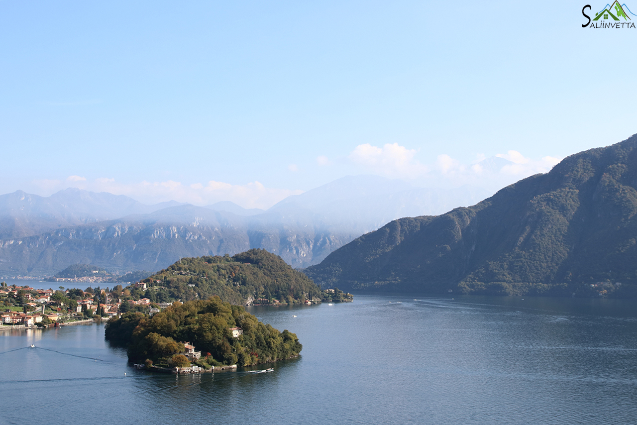 La Greenway del Lago di Como, particolare vista del Lago di Como e dell'Isola Comacina